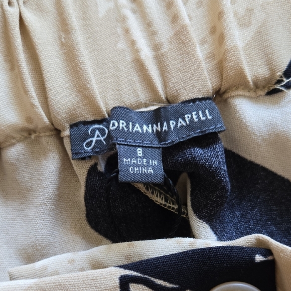 Adrianna Papell Beige Floral Wide Leg Pleated Front Flowy Pants NWT | 8 - Picture 7 of 8